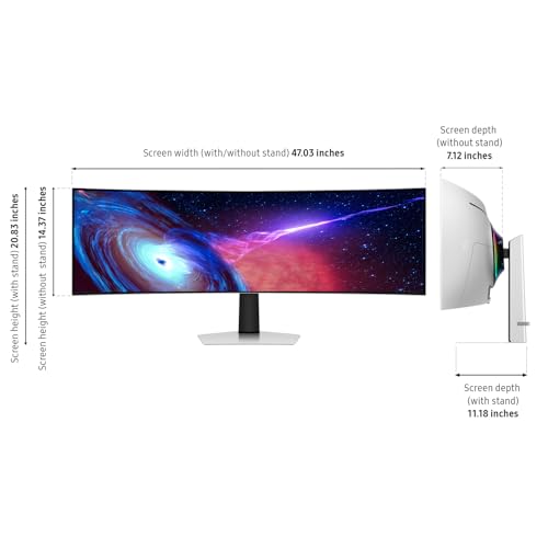 Samsung 49 Odyssey OLED (G93SC) Series Curved Gaming Monitor w QD-OLED, 240Hz, 0.03ms, DQHD, G-Sync Compatible, AMD FreeSync Premium Pro,Height Adjustable Stand,3 Yr Warranty,LS49CG932SNXZA - Image 3