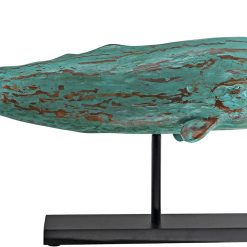 Alternative view of Design Toscano SD1120725 Folk Art Faux Wood Whale Statue on Display Stand, 30 Inch, Blue