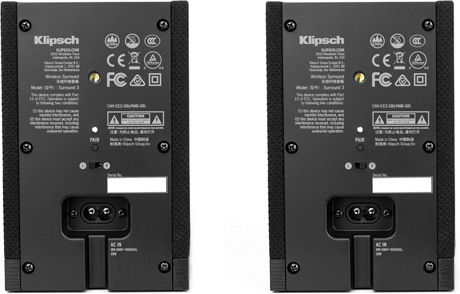 Klipsch Surround 3 Speaker Pair, Black, Model:1067530 - Image 3