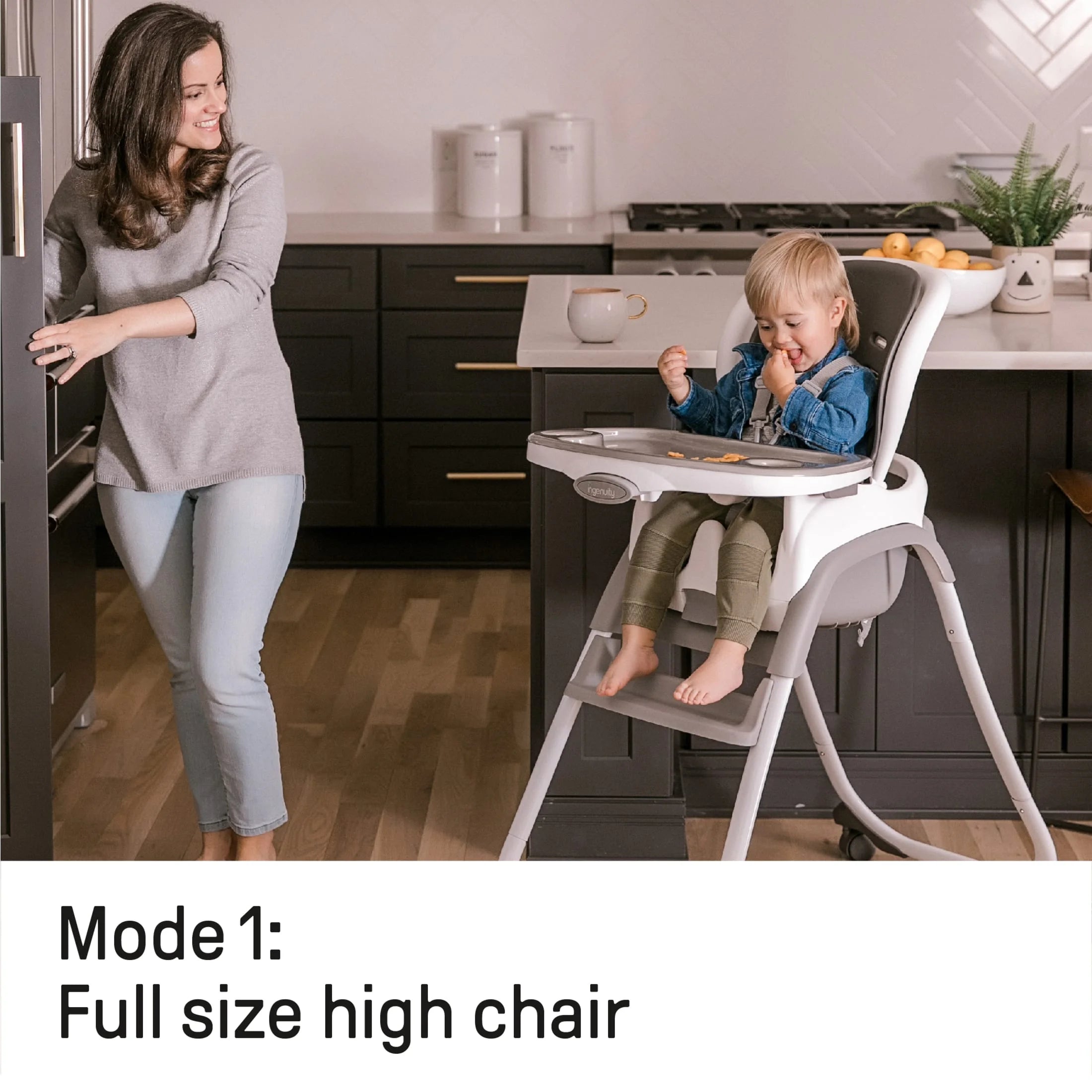 Ingenuity SmartClean Trio Elite 3-in-1 Convertible High Chair, Toddler Chair, and Booster Seat, For Ages 6 Months and Up, Unisex – Slate - Image 3