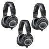 Audio-Technica ATH-M50x Professional Monitor Headphones, Black, 3 Pack