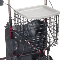 Alternative view of Drive Medical 10289RD Deluxe Foldable Rollator Walker, Black/Red