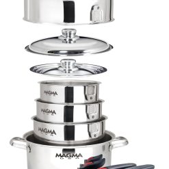Magma Products A10-360L-IND, 10 Piece Gourmet Nesting Stainless Steel Cookware Set,