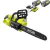 Ryobi Ry40530-2b 14 in. 40-Volt Brushless Lithium-Ion Cordless Chainsaw – Two 4 Ah Batteries and Charger Included