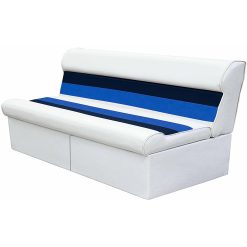 Wise Deluxe Pontoon Furniture 55×22 Bench White/Navy/Blue