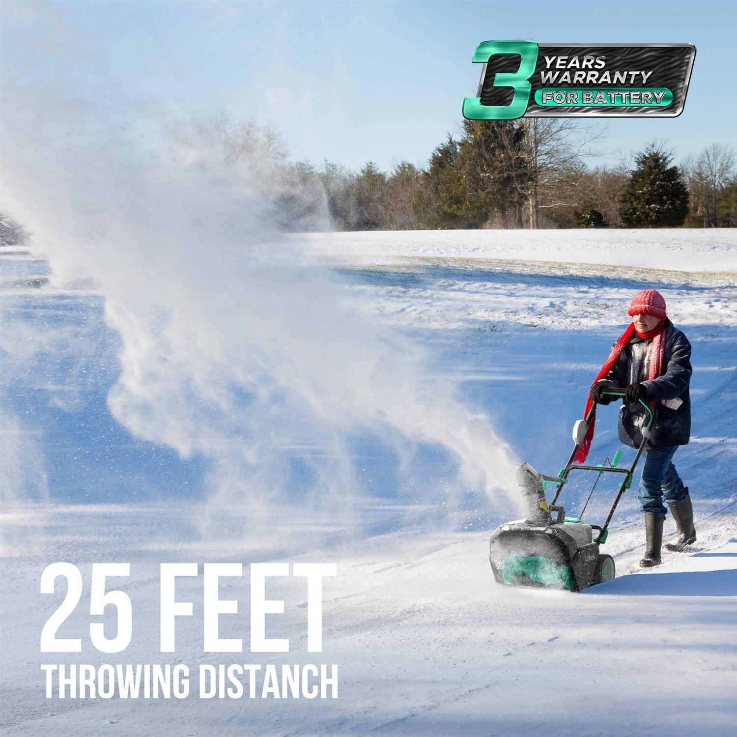 Litheli Cordless Snow Blower 2x20V 20 Inch Snow Thrower with Brushless Motor Electric Snow Remove Machine - Image 2