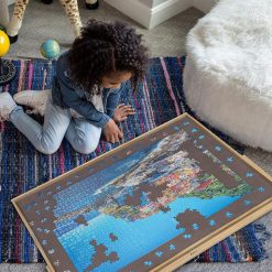 Alternative view of Lavievert Adjustable Wooden Puzzle Board Easel, Portable Tilting Puzzle Table with Non-Slip Flannelette Work Surface for Puzzles Up to 1,500 Pieces