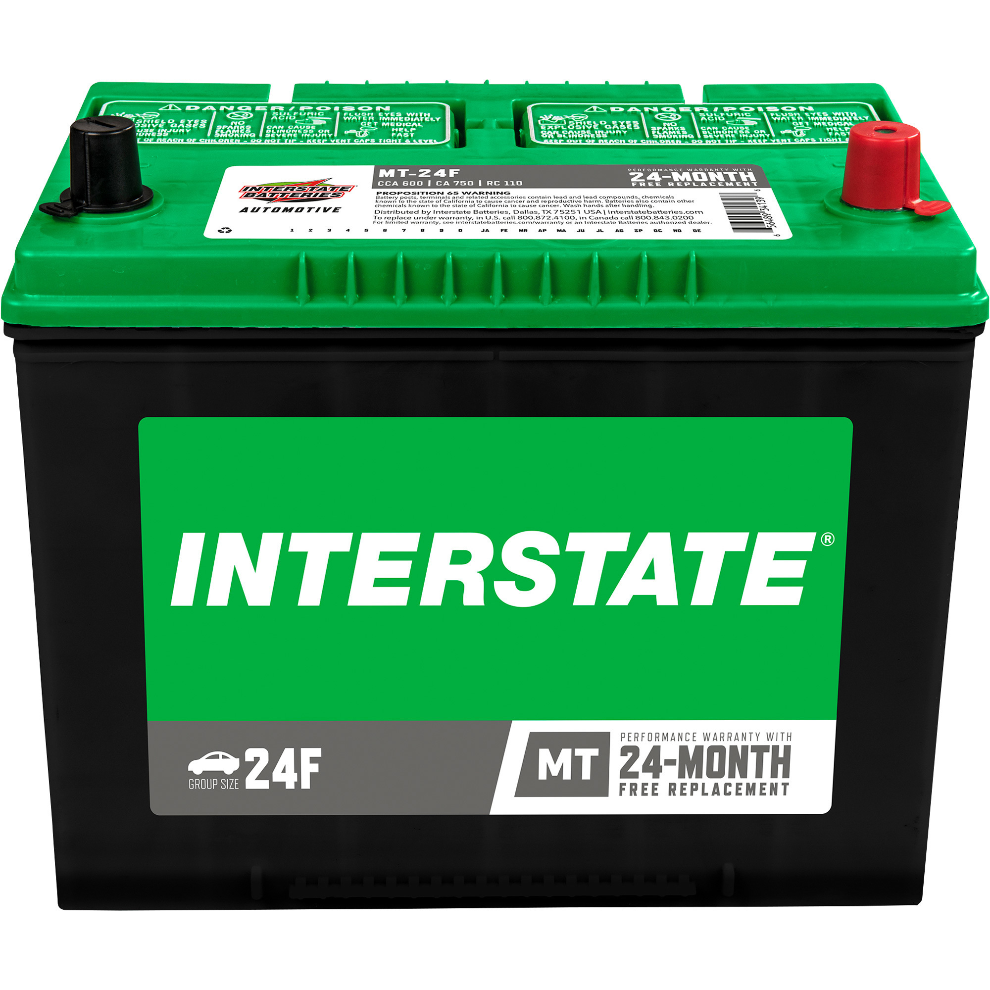 Automotive Batteries Interstate Batteries Automotive Battery, Group Size 24F, 12 Volt, Sealed Lead Acid