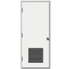 Steves u0026 Sons 24 in. x 80 in. Premium Vented Flush White Primed Right-Hand Outswing Steel Prehung Front Door with 4-9/16 in.