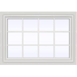 JELD-WEN 47.5 in. x 35.5 in. V-2500 Series White Vinyl Fixed Picture Window with Colonial Grids/Grilles
