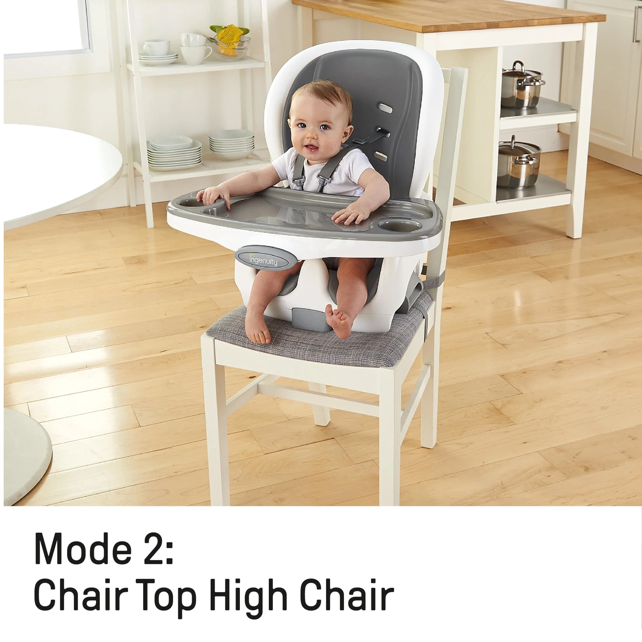 Ingenuity SmartClean Trio Elite 3-in-1 Convertible High Chair, Toddler Chair, and Booster Seat, For Ages 6 Months and Up, Unisex – Slate - Image 4