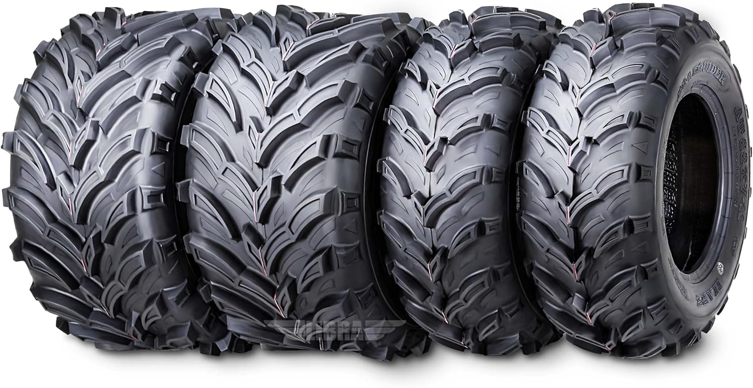 Set 4 Road Guider ATV/UTV Tires 22×7-11 Front & 22×10-9 Rear /6PR 20mm Deep Tread Honda Recon 250 Suzuki Ozark 250